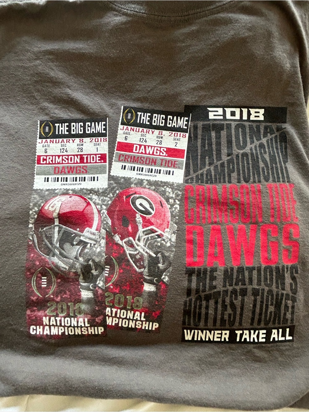 UGA national championship Graphic Tee with Red & Black Football Design